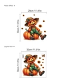 Adesivo murale zucca di Halloween con girasole e cappello di paglia 30x30cm - Spaventapasseri Seduto Sulla Zucca (PC189) / 30x30cm