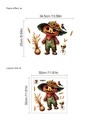 Set di adesivi murali in PVC Halloween spaventapasseri zucca con piccoli scheletri - Spaventapasseri Zucca Con Scheletro Di Girasole (PC190) / 30x30cm
