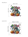 Pegatina de Halloween para baño con diseño de caramelos de ojos y calabazas decorativas - Estilo Frasco de Caramelos con Ojos (ZA109)