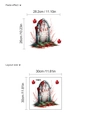 Halloween devil witch tombstone and red ghost wall sticker layout dimensions - Tombstone Ghost Style (YA285) - 30x30cm - 1 Sheet