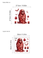 Halloween mummy wall decal set with red bats and ghosts, 30x30cm PVC sticker - Mummy Combination Style (YA286) - 30x30cm - 1 Sheet