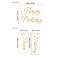 Adesivi murali dorati Happy Birthday 63,5x45cm per decorazioni di compleanno - 30*60cm*1pcs+30*65cm*1pcs / Giallo Oro