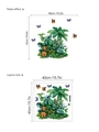 Adesivi murali con foglie di palma e farfalle, decorazione in PVC misura 40x40cm - 14z44-d145/40*40cm*1 Foglio (senza Tasca)