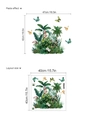 Adesivo murale con piante tropicali e farfalle, dimensioni del layout 40x40cm - 14z44-d147/40*40cm*1 Foglio (senza Tasca)