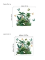 Adesivi murali con foglie tropicali e farfalle, formato 40x40cm per decorazione - Verde Della Foresta Pluviale (14Z44-D148)