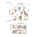 Savannah animals wall stickers for kids rooms with giraffe lion and hot air balloons - PB246