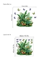Tropical green leaves and butterfly wall sticker, layout size 40x40cm for home decor - Banana Leaf And Lily (14Z44-D149)