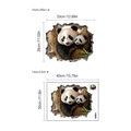 3D Panda Wandsticker mit Klebeeffekt und Layoutgröße für Kinderzimmer Wanddekoration - Durchbruchswand Panda (HA039) / 40x30cm