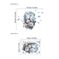 Sticker mural hiboux blancs avec roses roses et cœurs bleus vue variante - Style Deux Hiboux et Roses (PB455) / 30x40cm (Sans Sac)