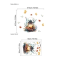 Halloween muursticker met olielamp en vlinder inclusief afmetingen en plakresultaat - Aquarel Vintage Kerosinelamp Stijl (PB463)