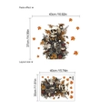 Halloween schedel muursticker met herfstbladeren en bloemen in 40x30cm lay-out - Gotische Schedel En Esdoornblad Stijl (PB464)