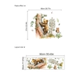 Beer en eekhoorn muursticker set met lay-out overzicht en afmetingen van het effect - Klimmende Beer En Eekhoorn (ZC326) / 30x90cm
