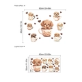 Cartoon poodle puppy in coffee cup wall sticker with heart accents in beige tones - Heart Dog / 30x60cm