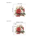 Weihnachts-Poinsettia Toilettenaufkleber mit roten Blumen und Kiefernzapfen-Motiv - 29.5*29.5cm(ZA319)