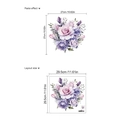 Aquarell lila Rosen Aufkleber aus PVC für WC und Badezimmer Wanddekoration - 29.5*29.5cm(ZA320)