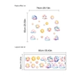 Cartoon rainbow sun wall sticker with watercolor effect and layout dimensions - Watercolor Sun And Cloud Style (YB519) / Single Sheet
