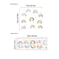 Cartoon watercolor rainbow wall stickers set with layout and paste effect dimensions - Watercolor Rainbow And Stars Style (YB520) / Single Sheet