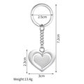 Specifiche dettagliate sulle dimensioni del portachiavi rotante creativo a cuore in acciaio - Forma di Cuore (YSQ019-tx)