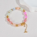 Detail showing colorful crackle beads with golden starfish and fishtail tassel pendants - Ocean Theme Style (B1205-A)