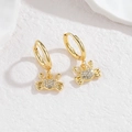Exquisite gold-plated stainless steel hoop earrings with sparkling rhinestone crab charms - Crab Style (OLBE1177-pangxie)