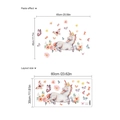 Cartoon eenhoorn vlinder muurstickers met aquarel bloemen voor kinderkamer decor - 30x60cm