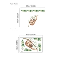 Cartoon sloth wall sticker set with green leaves for kids room decor, 60x40cm sheet - YB706-40X60-Sloth Leaves