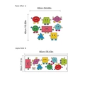 Adesivi murali geometrici colorati con volti per decorazione camera dei bambini - YD325 30*90cm 1 Foglio / Multicolore