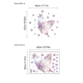 Wandtattoo Schmetterling und Blumen in Rosa-Violett Aquarell für Mädchenzimmer - Aquarell Schmetterling Blumen (YD296)