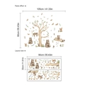 Muurstickers bosthema met bruine beer en bomen voor kinderkamer decoratie 105x90cm - Bosbeer en Boom (XC032) / Bruin