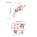 Adesivi murali con fiori di peonia e foglie verdi, dimensioni del layout 60x30cm - YD339-30x60 (Senza Borsa)