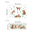 Stickers muraux tigres bruns et feuilles tropicales pour chambre, décor mural en PVC - XC034 (Sans Sac) / Marron