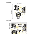 Cartoon astronaut and planet wall stickers for kids rooms with 92x102cm layout size - Astronaut Space Series (ZC300)