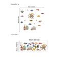 Ocean world wall stickers featuring octopus, turtles and coral reef for nursery room decor - Underwater World Octopus Style (ZC376) / 30x90cm