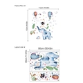 Cartoon elephant and hot air balloon wall stickers set for children's room decoration - Elephant & Hot Air Balloon Style (ZC237)