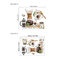Coffee theme wall stickers with watercolor bear and brewing equipment 41x35cm - ZA274/30x40cm