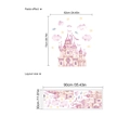 Sticker mural château rose de rêve avec étoiles et nuages pour chambre d'enfant - ZC378 (30*90cm) / Rose