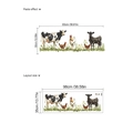 Pegatinas de pared de animales de granja impermeables con vacas y pollos de cocina - Combinación de Vaca y Aves (ZC275/35*98cm)