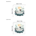 Adesivo murale ragazza in vasca da bagno con luna e stelle per bagno moderno - HMP6-1652/30*30cm / Blu