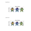 Set di tre adesivi murali a forma di rana colorata con fiori per la decorazione di casa - Combinazione di Tre Rane Floreali (PB382) / PB382/30*90cm*1 Foglio (Senza Sacco)