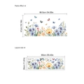 Floral wall sticker with blue and orange flowers and butterflies in layout view - PB421 (30*90cm)
