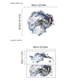 Vinilo decorativo dragón azul 3D con efecto acuarela realista y medidas de diseño - Estilo de Dragón Azul (YB710)