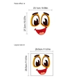 Cartoon lächelndes Gesicht Toilettenaufkleber abnehmbare PVC Wandtattoo 29,5x29,5cm - 10Y-A151 / Schwarz
