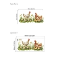 Pegatina de pared de PVC impermeable diseño familia de pollos 60x30cm para cocina - Patrón de Gallo y Gallina (ZB282/30*60cm)