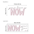 Vinilo decorativo inspirador Your Time Is Now en rosa y morado para pared del hogar - 30x90cm