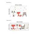 Cartoon fox and bear wall stickers for kids room decor with layout size 90x30cm - Forest Animals (YD477) / 30x90cm / Colorful