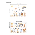 Vinilos decorativos tren de animales con panda y jirafa, tamaño de diseño 90x30cm - Tren de Animales en Acuarela (ZC280)