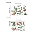 Cartoon dinosaur wall stickers for kids room with T-Rex and Triceratops PVC decals - 30x90cm Style / Green