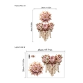 Rosa Blumen Wandtattoo mit Quasten für Badezimmerfenster aus abnehmbarem PVC Material - Blumen Quaste Stil (ZA271)