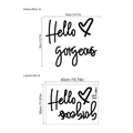 Hello Gorgeous Wandtattoo mit Herz, 35x35cm Displaygröße und 40x30cm Layoutbogen - Hello Gorgeous Text (ZC478)