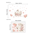 Eleganter Schwan Wandaufkleber mit rosa Pfingstrosen und Blumenkrone für Deko - 45x60cm / Rosa